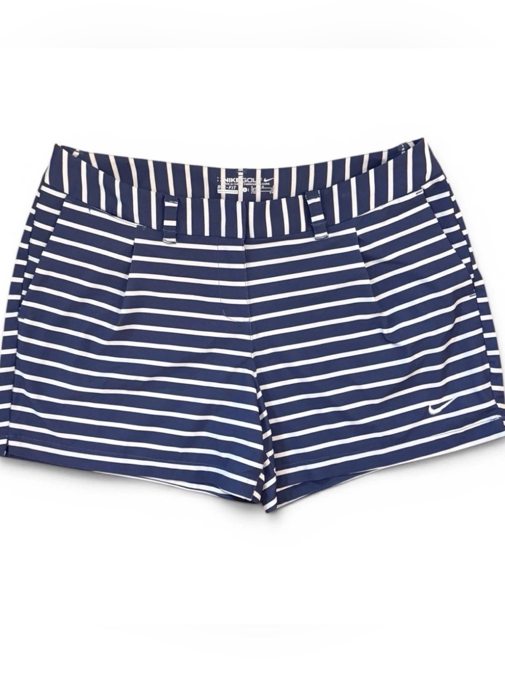 Nike Golf Dry Fit Navy & White Striped Athletic Shorts Preppy Women’s Sz 8